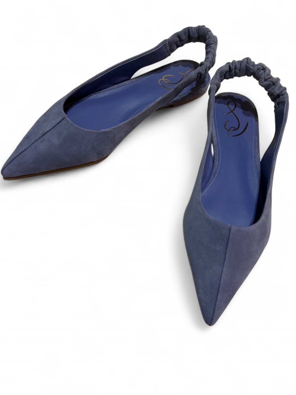 Sam Edelman Whitney Pointed Toe Slingback Flats - Violet Suede - Size 8.5M